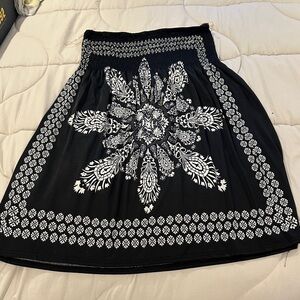 Just Love Black and White Patterned Mini Skirt